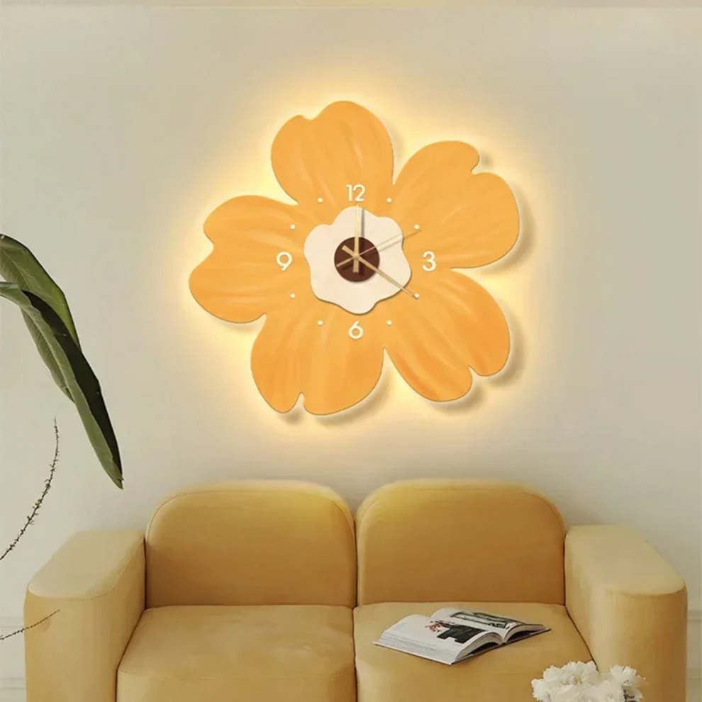 BloomGlow – Wand-Blumenuhr mit sanfter LED-Beleuchtung
