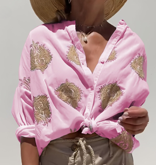 Vera – Blusa con mangas abullonadas