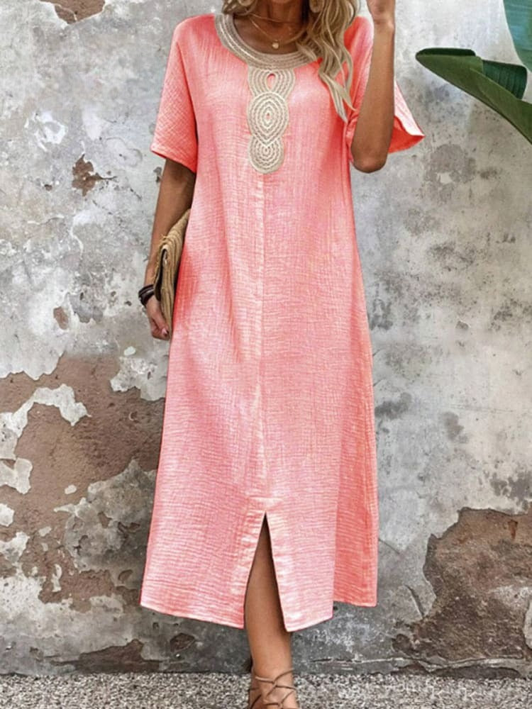 Ellen - vestido de mujer de algodón normal y lino