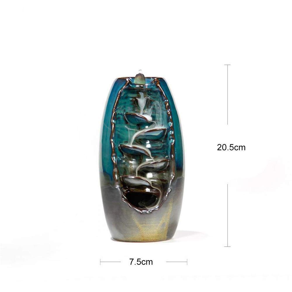 ZenFlow - Soporte para incienso hecho a mano con fascinante efecto de humo en cascada