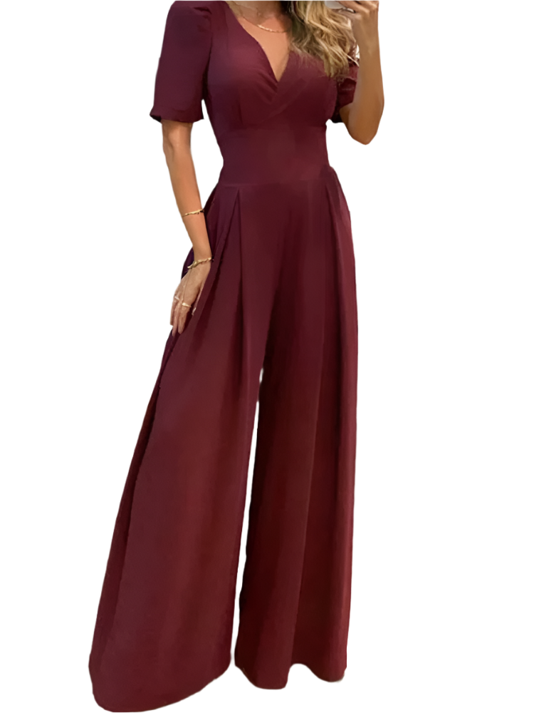 Brigitte - Mono con mangas abullonadas y pierna ancha