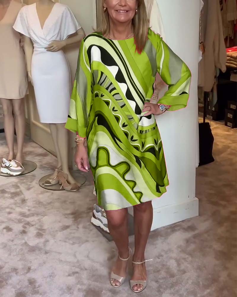 Nora – Elegantes Midi-Kleid mit langärmligem Komfort