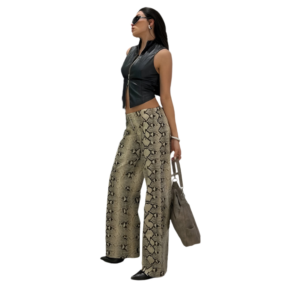 Thora - Elegante blusa sin mangas con cuello mao y cierre de cremallera