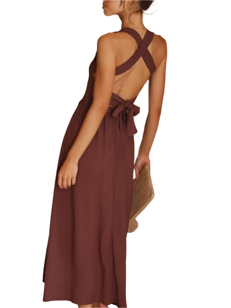 Selena – Elegantes Midikleid mit Schulterhalterung