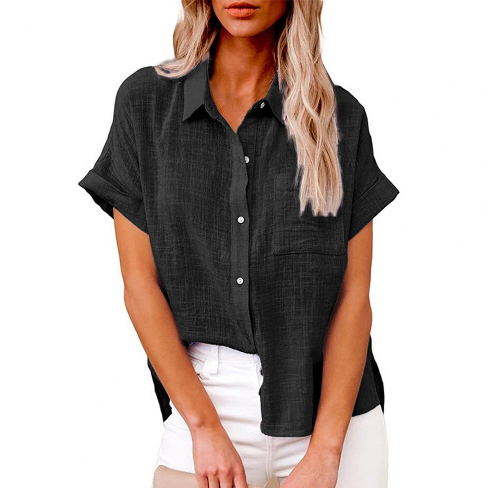 Susanne - Bequeme Bluse mit hochgerollten Ärmeln