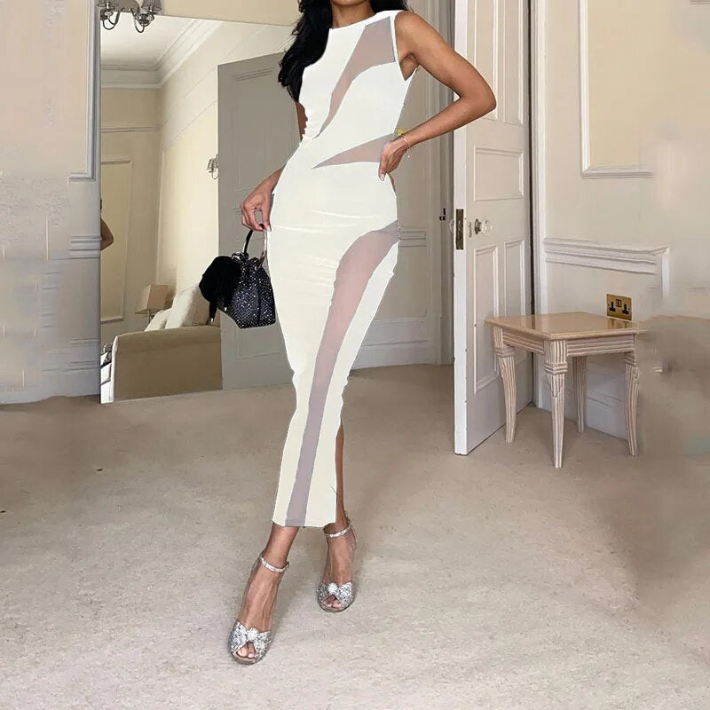 Cecily - Vestido sin mangas elegante de malla