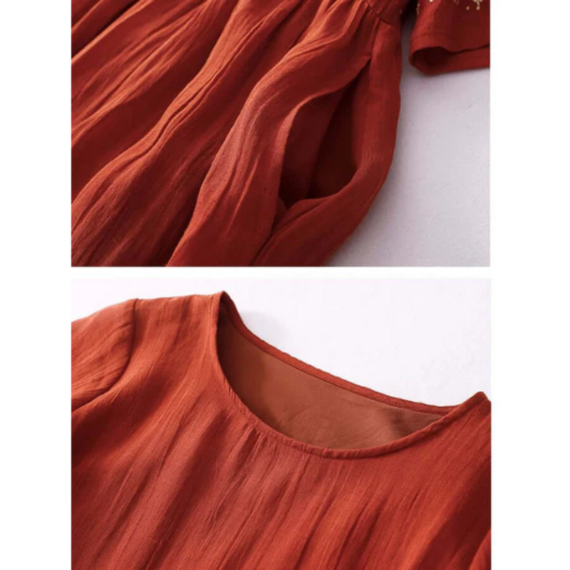 Audrey - Boho besticktes Midikleid