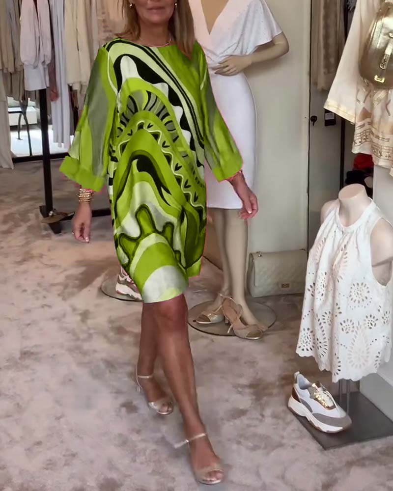 Nora – Elegantes Midi-Kleid mit langärmligem Komfort