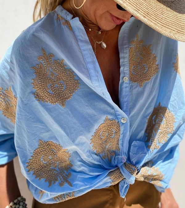 Vera – Blusa con mangas abullonadas