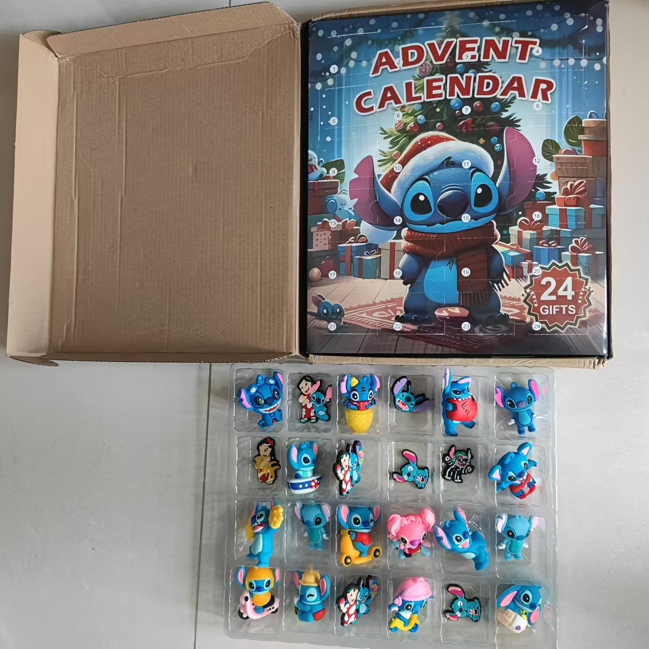 Stitch Adventskalender Legesæt | Interaktivt juleoverraskelsesspil med 24 dele