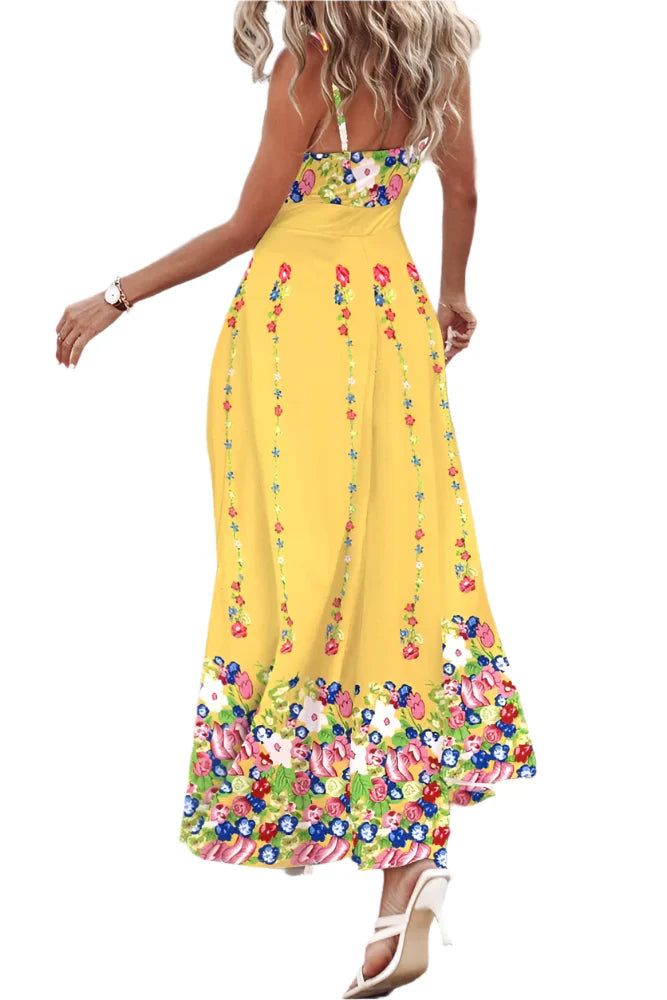 Ellie - Vestido largo de tirantes finos con estampado relajado