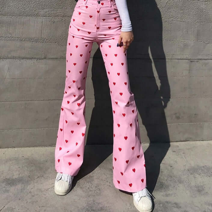 Solane - Süße Damenhose mit Herzmuster