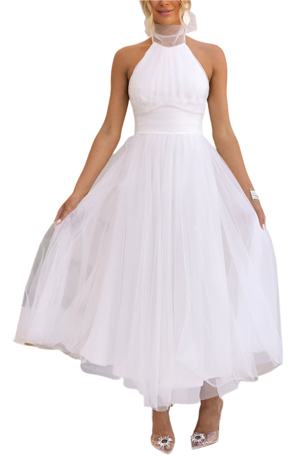 Lianna – Elegantes Midikleid mit Halsterhals