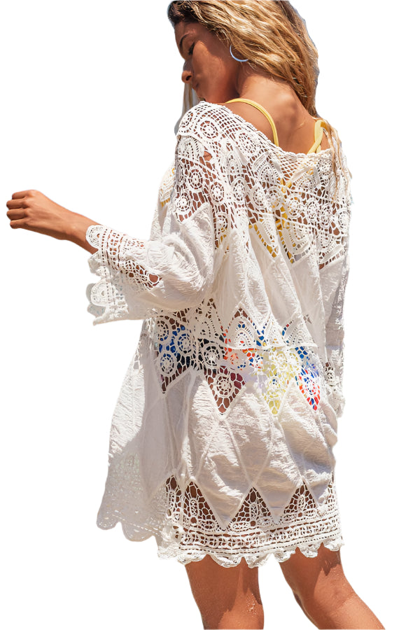 Serene - Etnischer Badeanzugüberzug mit rundem Hals