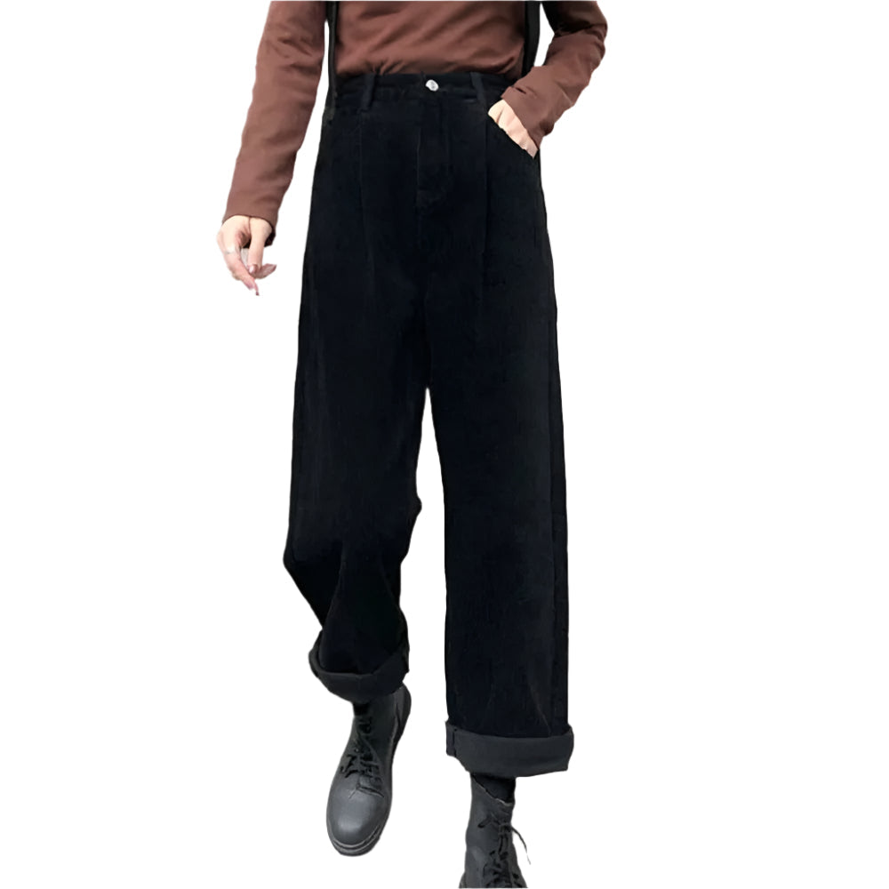 Lynette – Højtaljede bukser med vide ben