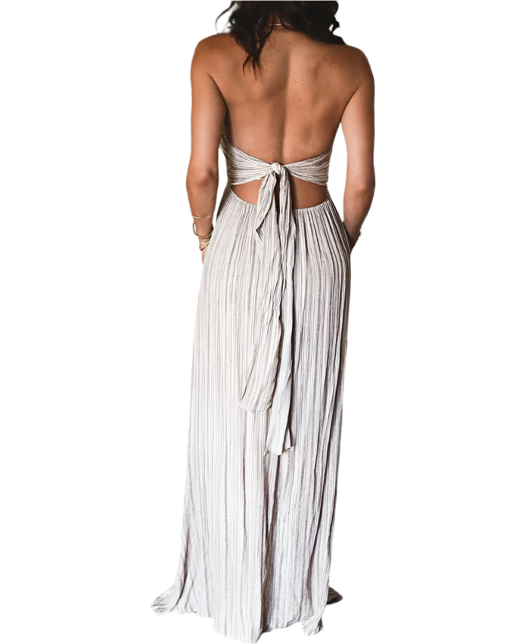 Jenna - Elegante abito plissettato senza maniche