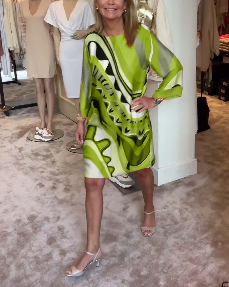 Nora – Elegantes Midi-Kleid mit langärmligem Komfort