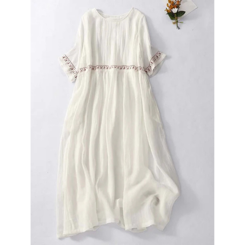 Audrey - Boho besticktes Midikleid