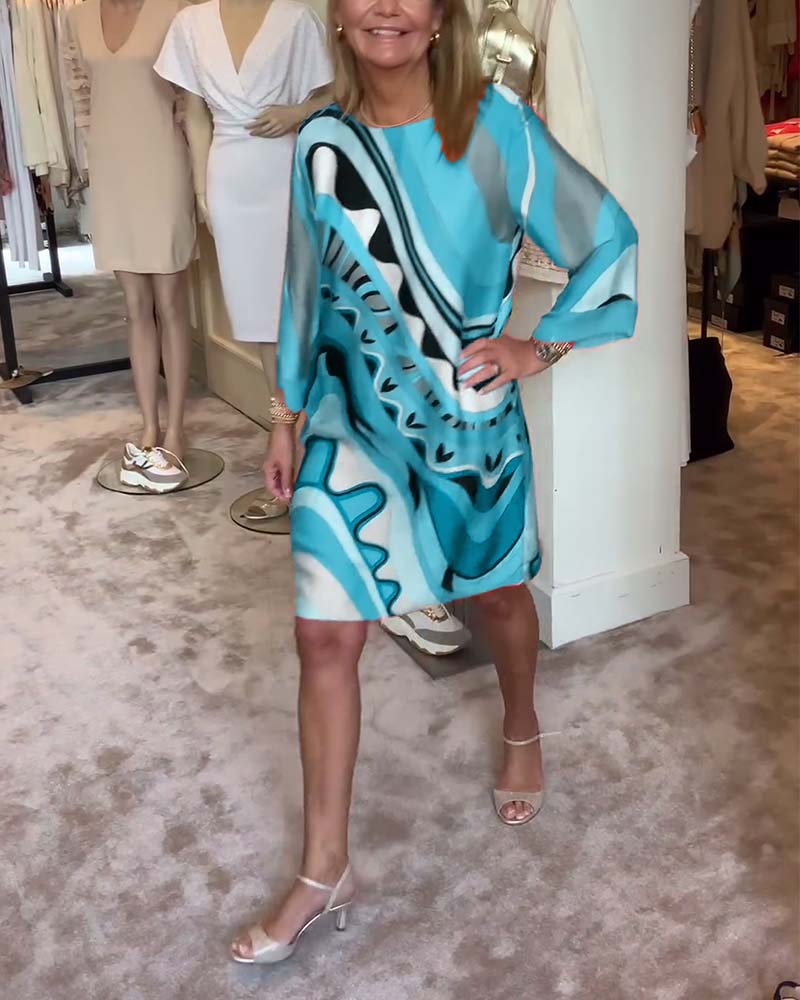 Nora – Elegantes Midi-Kleid mit langärmligem Komfort