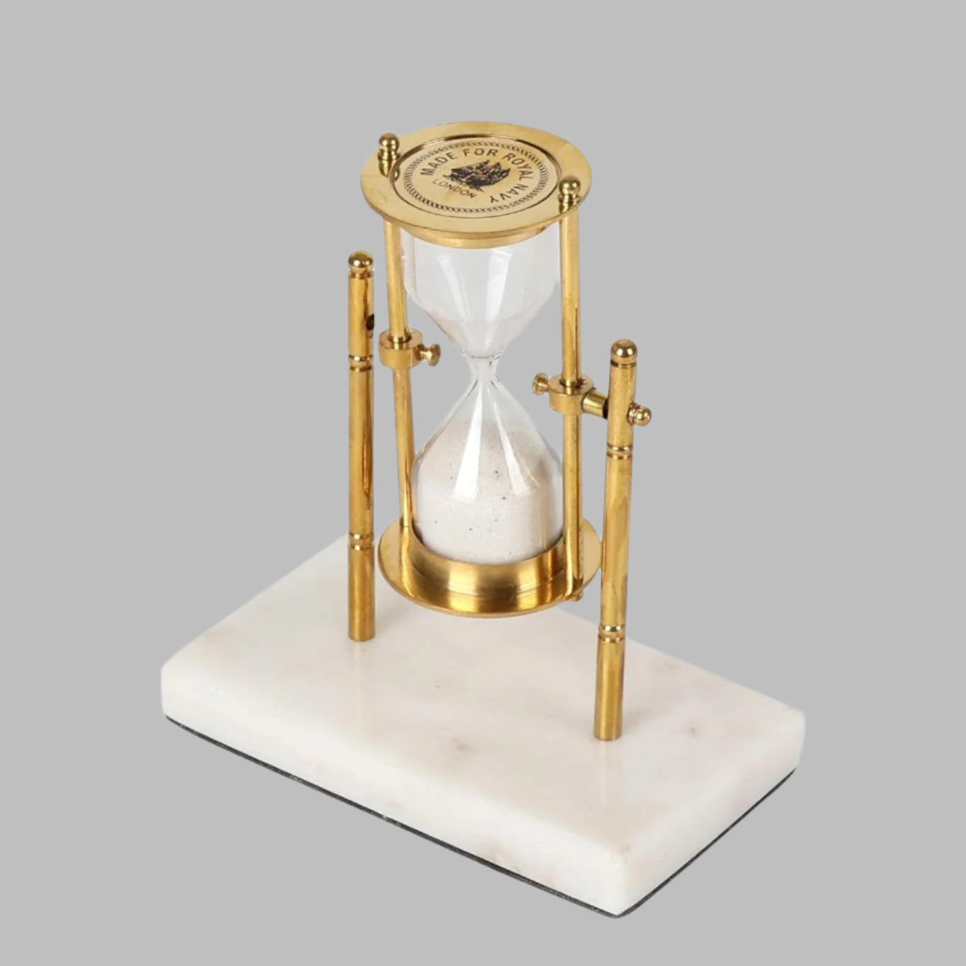Sandria - Eleganter Sand Timer mit Goldrahmen und Marmorbasis