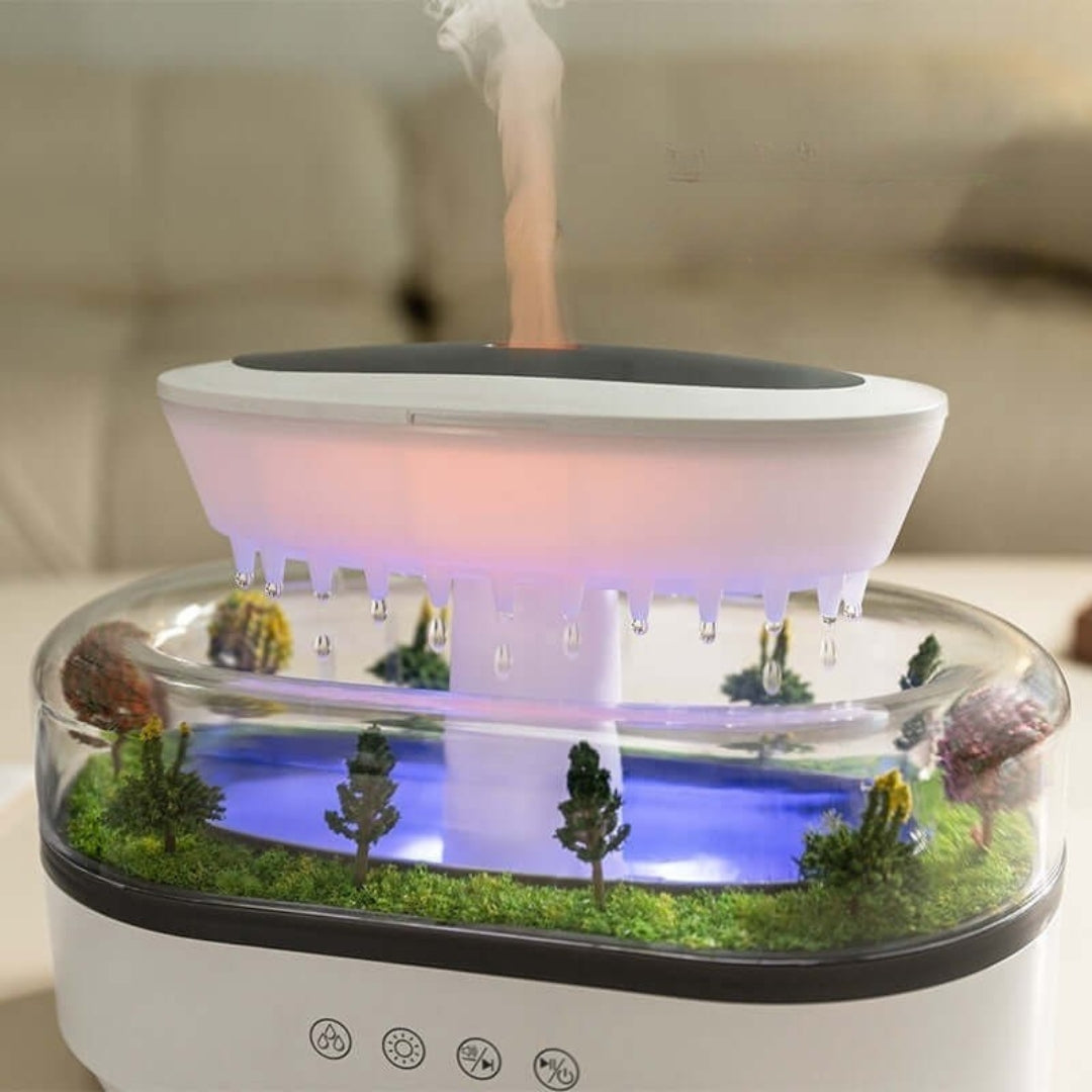 MistHaven – Naturinspirierten Diffuser mit beruhigendem Nebel und ambientem Licht