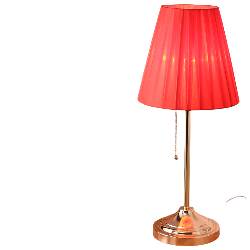 Celina – Einzigartige Tischlampe mit Empire-Schirm und Holzsockel