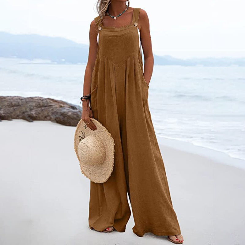 Mathilde - Mono liso con pantalones anchos