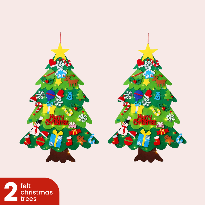 Sapin de Noël en feutre avec parties décoratives