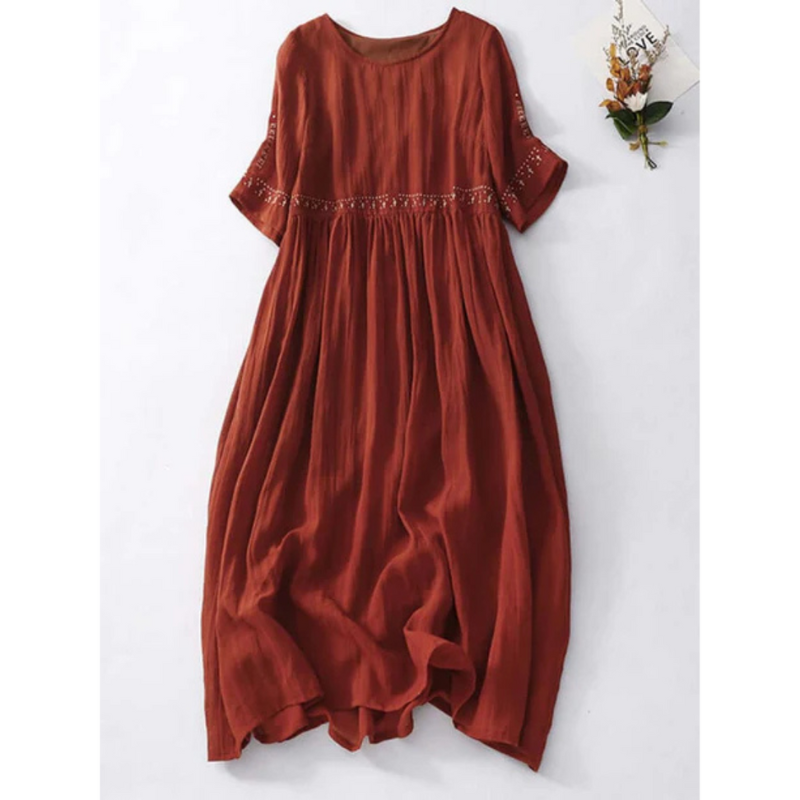 Audrey - Boho besticktes Midikleid
