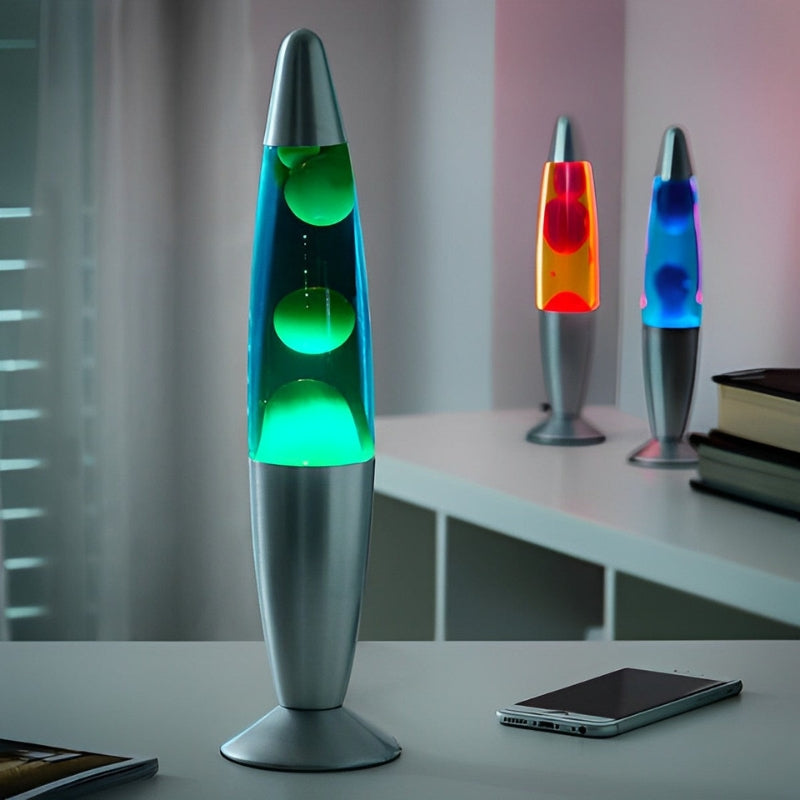 NovaGlow – Elegante schlanke Lava-Lampe mit farbigem Wachs