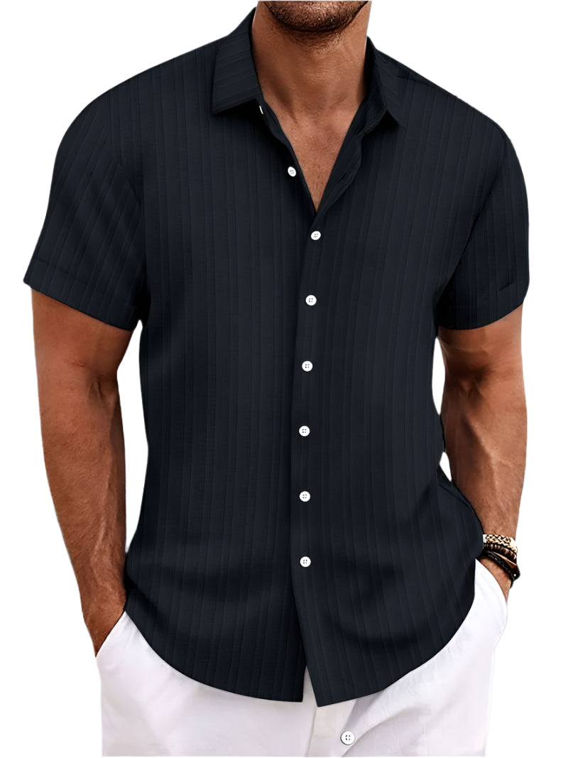 Clark - Klassische Kurzarmshirt mit Struktur für Herren