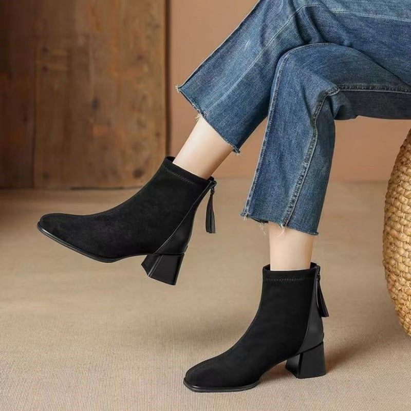 Anya – Schicke Stiefel mit Reißverschluss und Blockabsatz