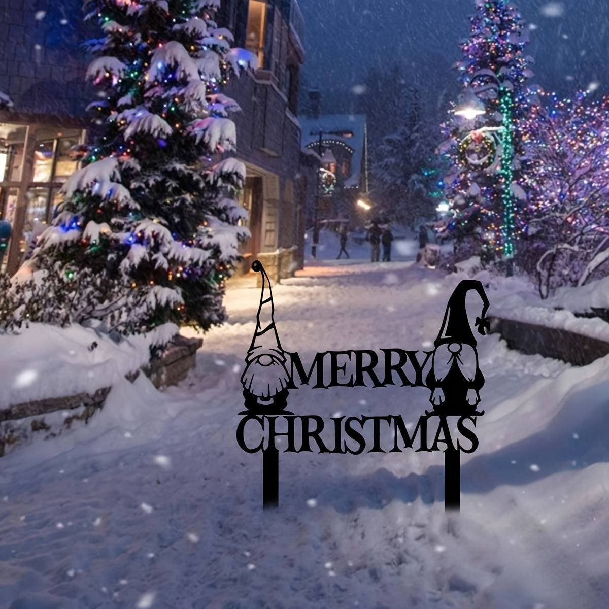 Charmant pique-jardin métallique de Noël