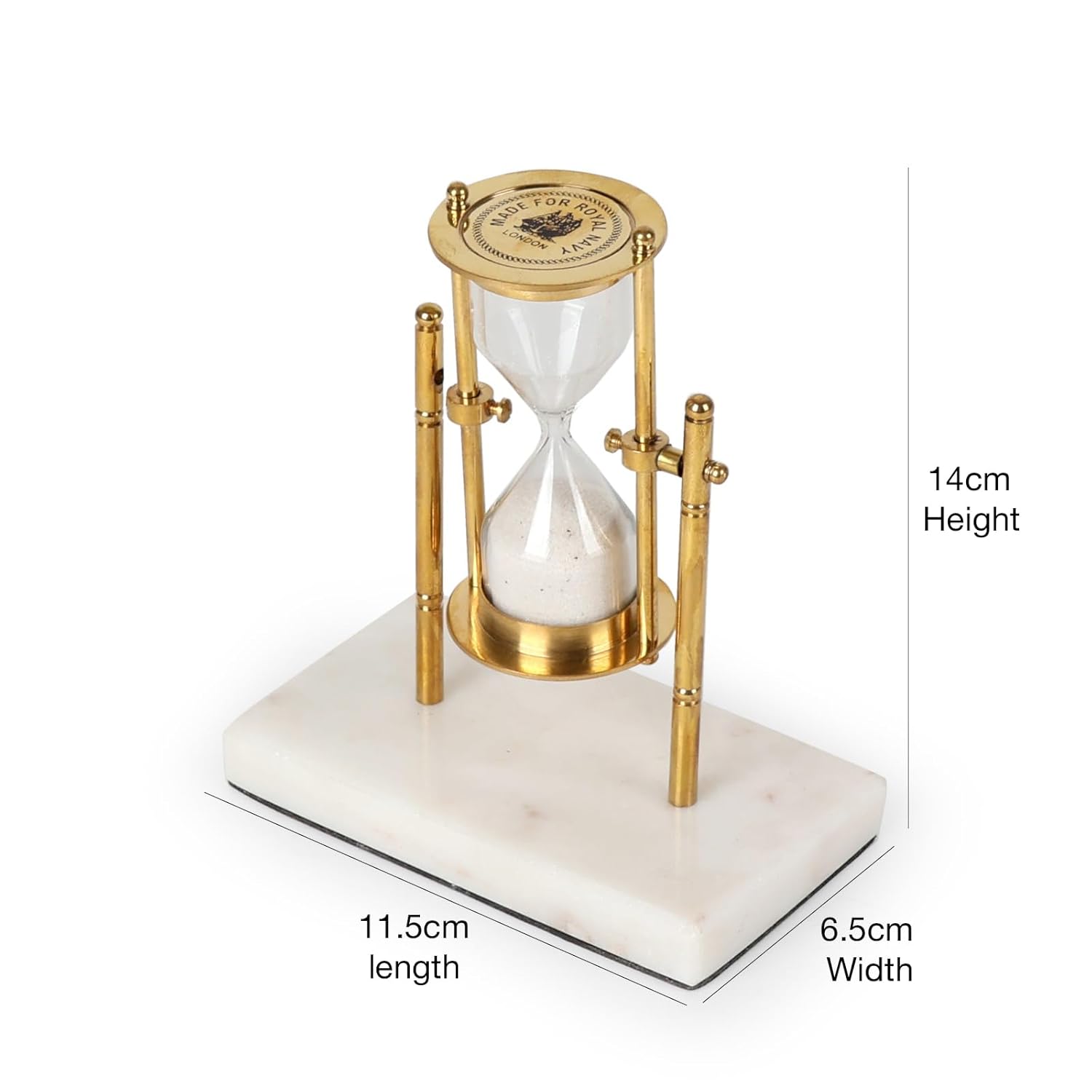 Sandria - Elegante reloj de arena con marco dorado y base de mármol