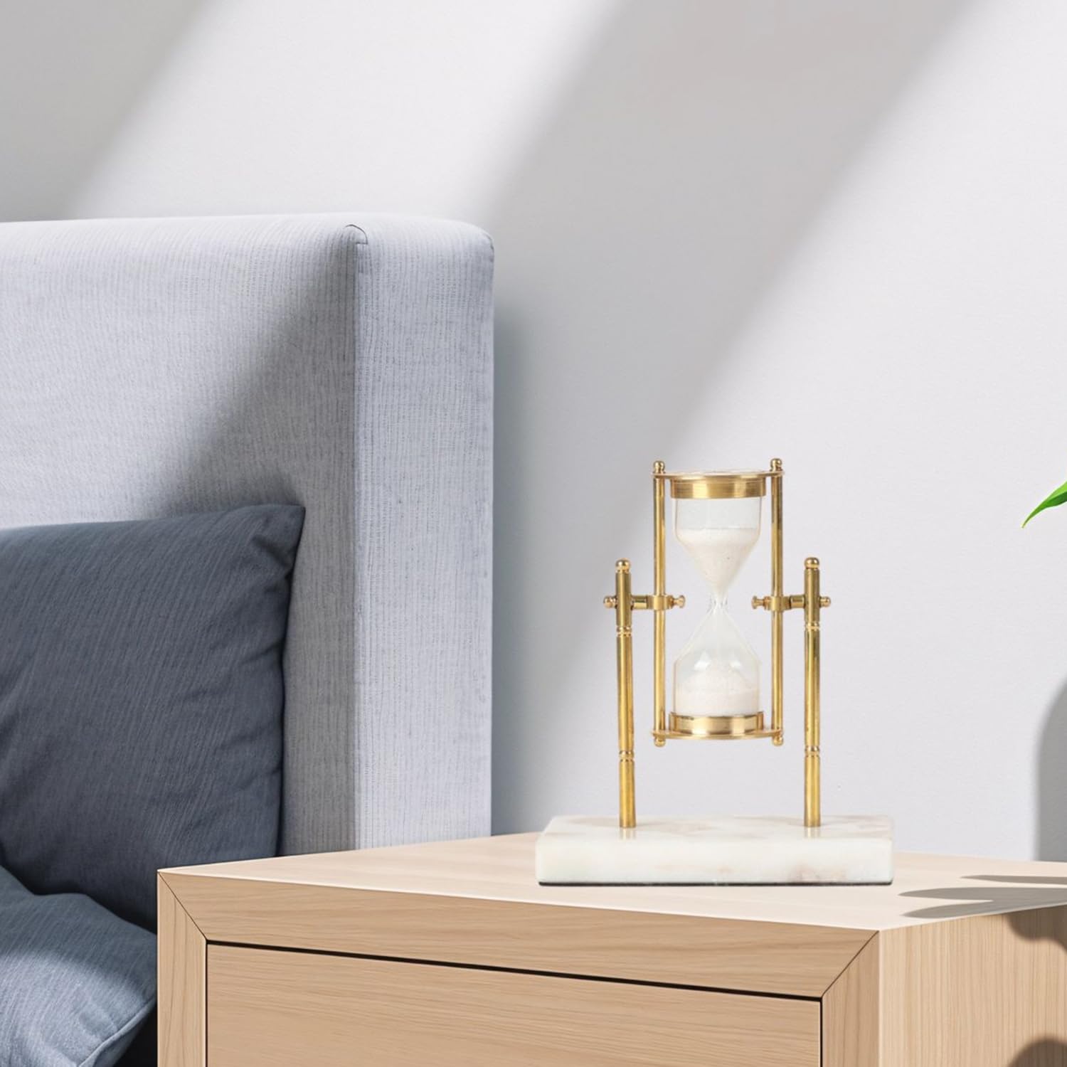 Sandria - Elegante reloj de arena con marco dorado y base de mármol