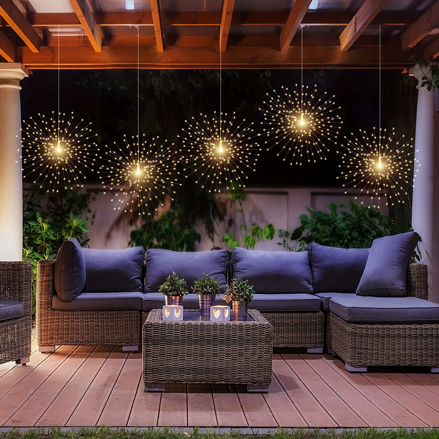 Lámparas colgantes LED en forma de esfera – Encantadora decoración de jardín