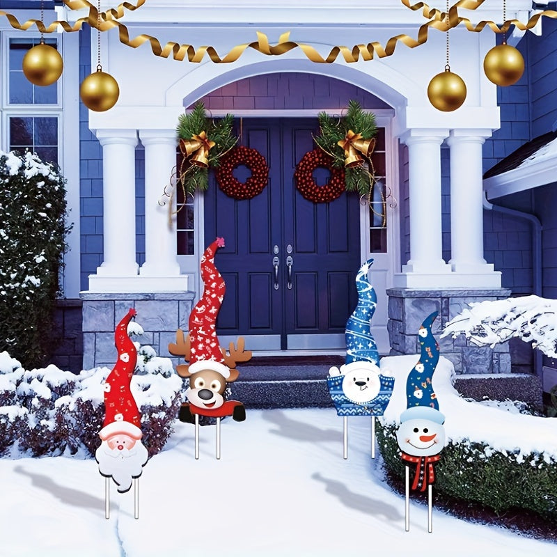 Set de 4 piezas de decoración de jardín navideño Art Deco