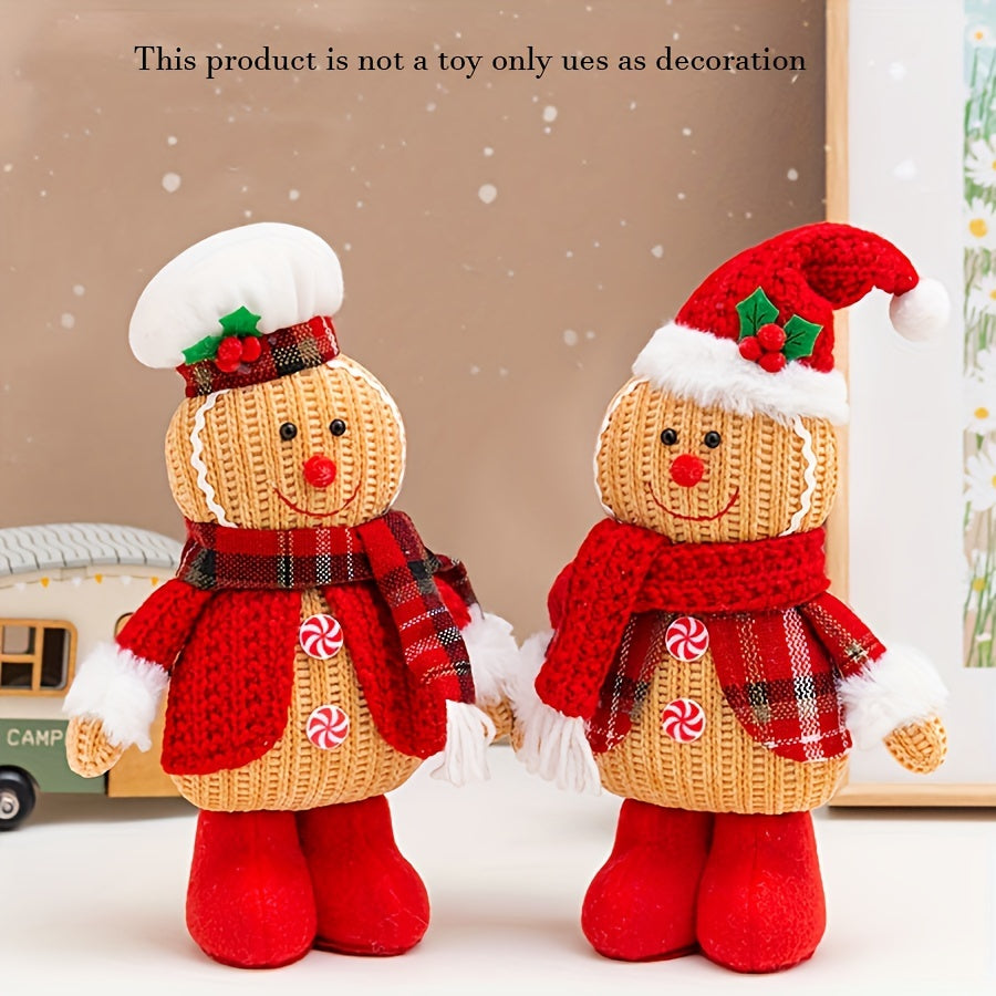 2-teilig | Handgefertigte gestrickte Weihnachtsfiguren Deko