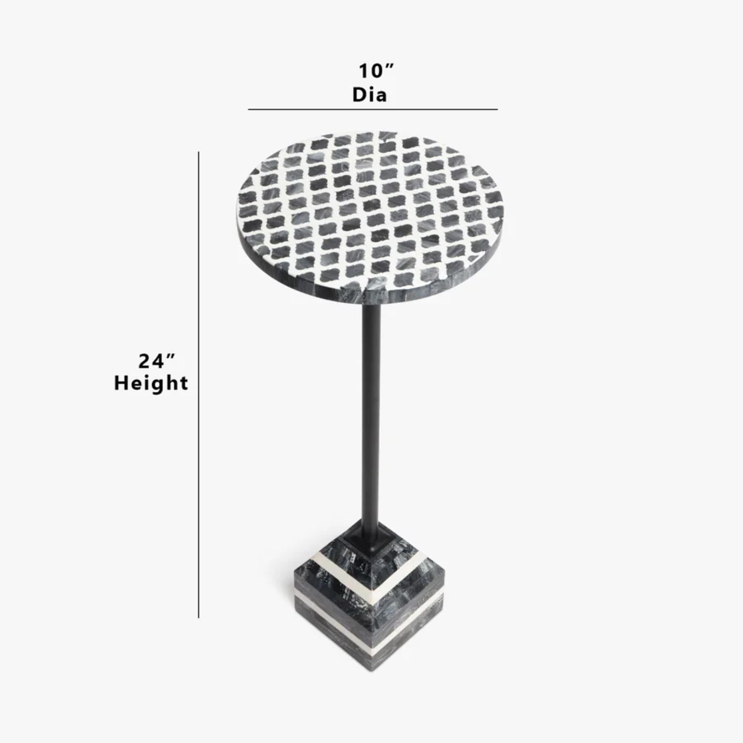 Ebonelle - Mesa de tocador Mystique negra y blanca