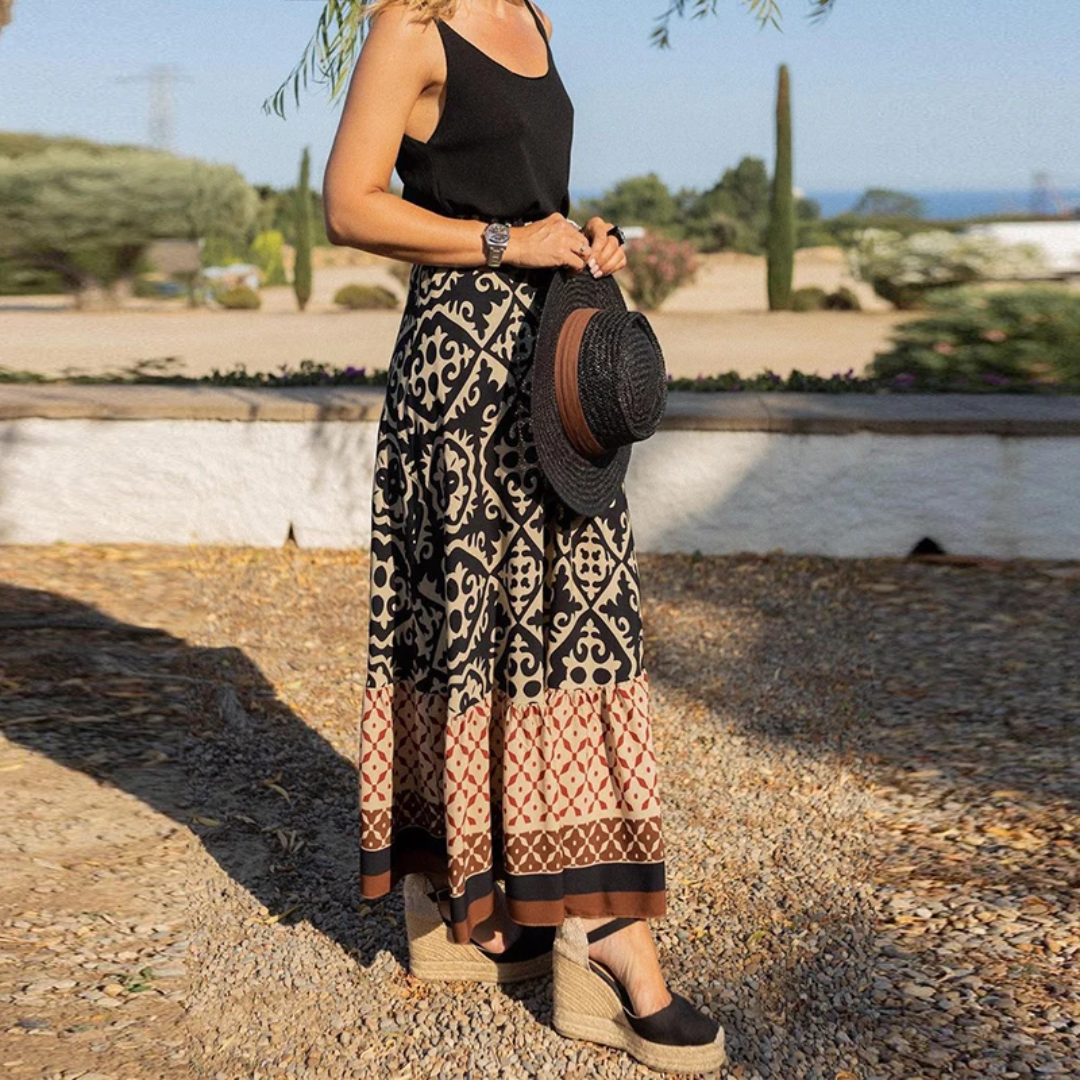 Lea - Trendiger geometrischer Rock mit hoher Taille