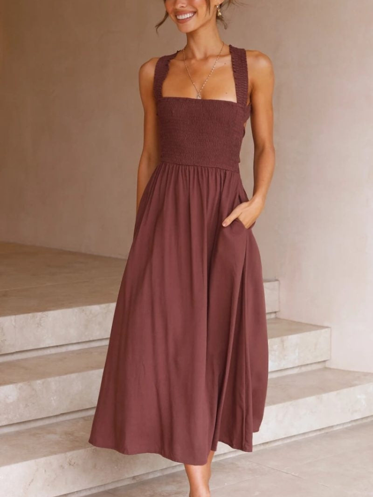 Selena – Elegantes Midikleid mit Schulterhalterung