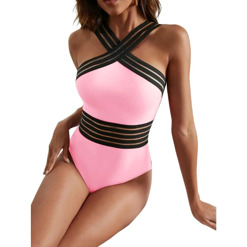 Anne - Eleganter Mesh Einteiler Badeanzug