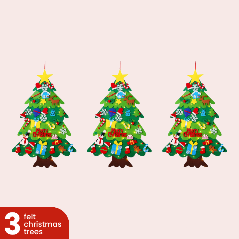 Sapin de Noël en feutre avec parties décoratives