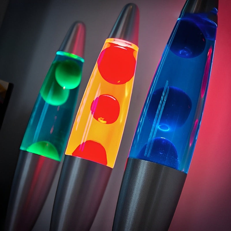 NovaGlow – Elegante schlanke Lava-Lampe mit farbigem Wachs