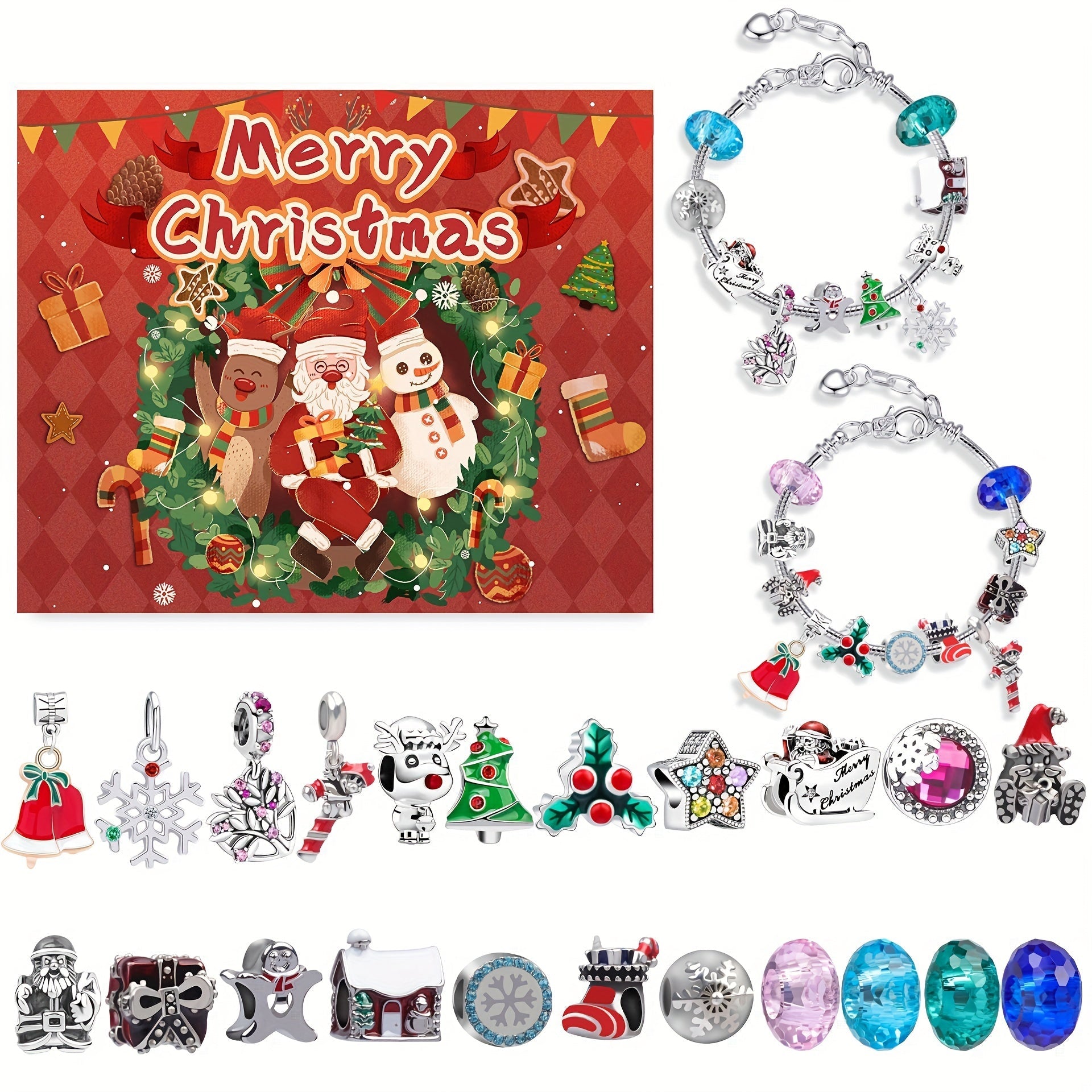 Vintage-Weihnachts-Adventskalender 24-Tage-Countdown mit Sammler-Weihnachtsschmuck