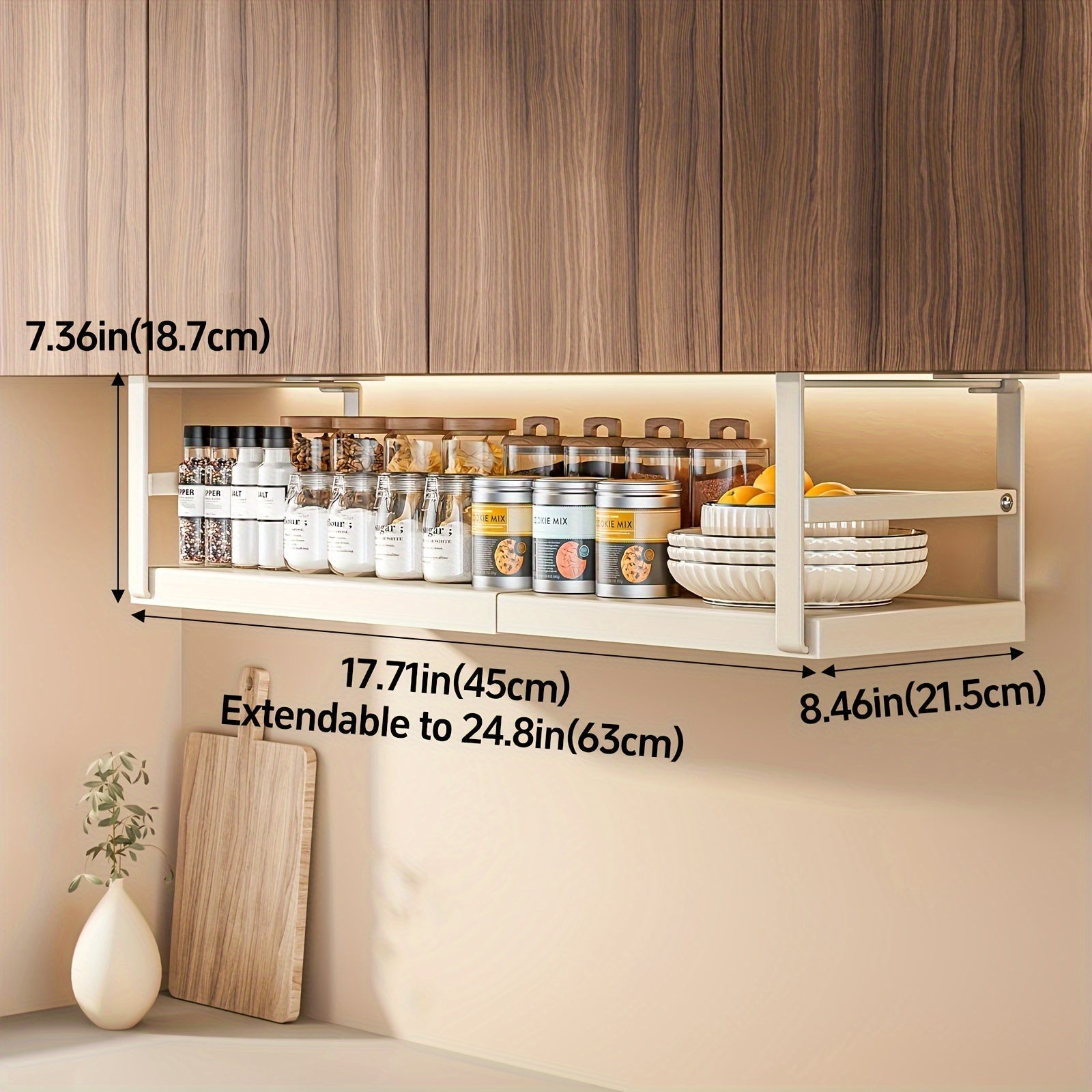 AdjustaShelf Unterbau-Organizer – Ausziehbares Metall-Aufbewahrungsregal