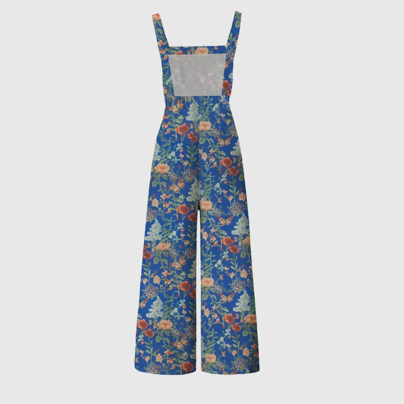 Maja - Bunt gemusterter Jumpsuit mit breiten Beinen