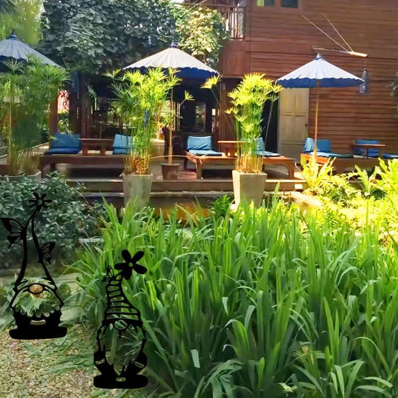 Set de 4 piezas | Adorno navideño festivo de jardín de acero