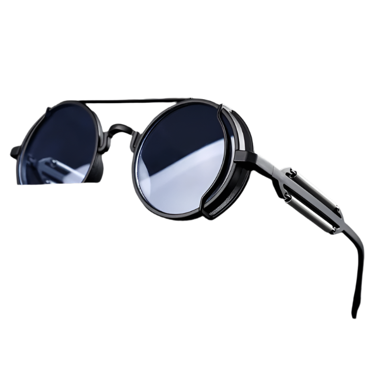 GearGaze - Steampunk-inspirierte runde Metallsonnenbrillen