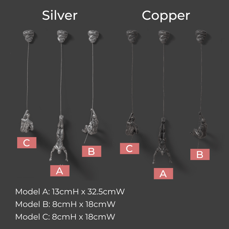 Elevate Kletterer Wanddekoration Set – Modernes 3D-Kunstwerk für einzigartige Innenräume